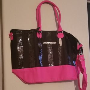 Victoria's Secret Fashion Sequant Pink/Black Tote
